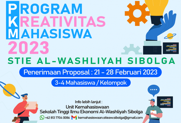 PROGRAM KREATIVITAS MAHASISWA 2023 SE-LINGKUNGAN STIE AL WASHLIYAH SIBOLGA DIBUKA !!!